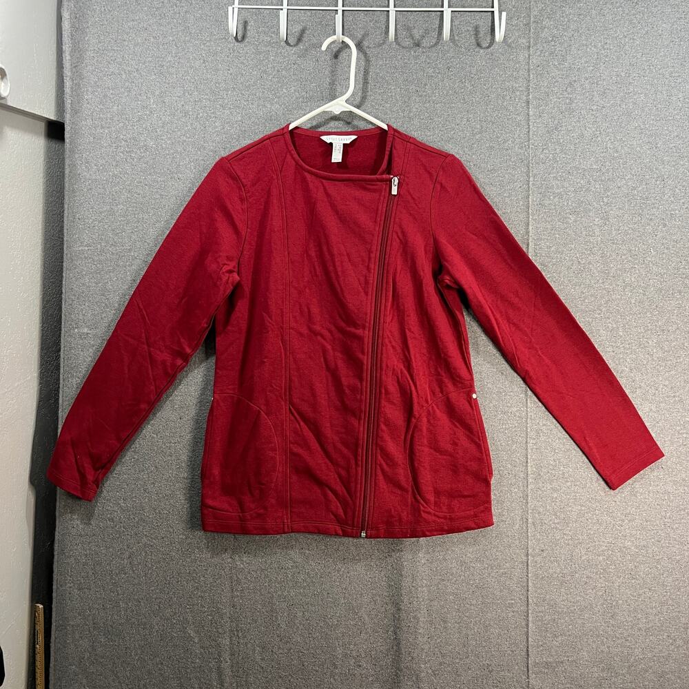 Sport Savvy French Terry Long Sleeve Side Zip Jacket Burgundy Size XXS